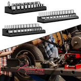 Maxbell 3Pcs Magnetic Socket Organizers Easy to Use Utility Portable for Tool Drawer Black Metric