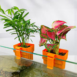 Maxbell 3x Aquarium Plant Basket Landscape for Aquarium Decoration Hydroponic Basket Orange