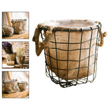 Maxbell Iron Weaving Craft Basket Balcony Flower Holder for Balcony Home Living Room S