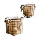 Maxbell Iron Weaving Craft Basket Balcony Flower Holder for Balcony Home Living Room S