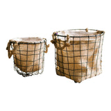 Maxbell Iron Weaving Craft Basket Balcony Flower Holder for Balcony Home Living Room S