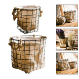 Maxbell Iron Weaving Craft Basket Balcony Flower Holder for Balcony Home Living Room S
