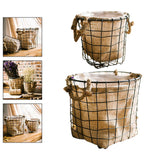 Maxbell Iron Weaving Craft Basket Balcony Flower Holder for Balcony Home Living Room S