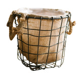 Maxbell Iron Weaving Craft Basket Balcony Flower Holder for Balcony Home Living Room S