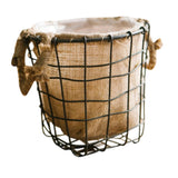 Maxbell Iron Weaving Craft Basket Balcony Flower Holder for Balcony Home Living Room S