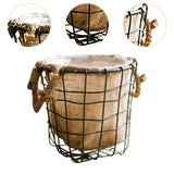 Maxbell Iron Weaving Craft Basket Balcony Flower Holder for Balcony Home Living Room S