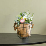 Maxbell Iron Weaving Craft Basket Balcony Flower Holder for Balcony Home Living Room S
