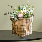 Maxbell Iron Weaving Craft Basket Balcony Flower Holder for Balcony Home Living Room L