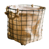 Maxbell Iron Weaving Craft Basket Balcony Flower Holder for Balcony Home Living Room L