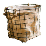 Maxbell Iron Weaving Craft Basket Balcony Flower Holder for Balcony Home Living Room L
