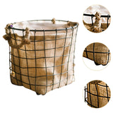 Maxbell Iron Weaving Craft Basket Balcony Flower Holder for Balcony Home Living Room L