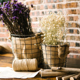 Maxbell Iron Weaving Craft Basket Balcony Flower Holder for Balcony Home Living Room L