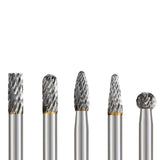 Maxbell 10x Carbide Rotary Burr Set 1/4" Shank 6.35mm Double Cut for Milling Carving