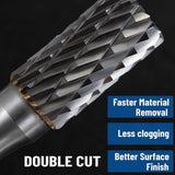 Maxbell 10x Carbide Rotary Burr Set 1/4" Shank 6.35mm Double Cut for Milling Carving
