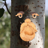 Maxbell Tree Face Bird Feeder Old Man Face Resin Sculpture for Backyard Outdoor Yard