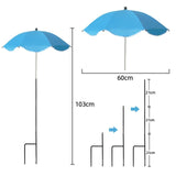 Maxbell Plant Umbrella Decor Adjustable Angle for Garden Beds Flowers Potted Outdoor Sky Blue
