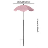 Maxbell Plant Umbrella Decor Adjustable Angle for Garden Beds Flowers Potted Outdoor Pink