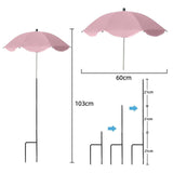 Maxbell Plant Umbrella Decor Adjustable Angle for Garden Beds Flowers Potted Outdoor Pink