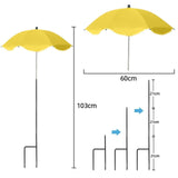 Maxbell Plant Umbrella Decor Adjustable Angle for Garden Beds Flowers Potted Outdoor Yellow