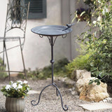 Maxbell Outside Bird Bath Creative Decor Figurine Birdbath Bowl for Deck Garden Lawn