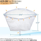 Maxbell Filter Net Bag Efficient Hot Tub Mesh Skimmer Nylon Debri Attachment Net Bag 65cmx34cm