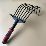 Maxbell Hand Rake Versatile Ergonomic Handle Small Leaf Rake for Yard Patio Backyard
