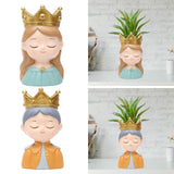Maxbell Face Planter Pot Decor Cute Resin Face Flower Pot for Patio Backyard Balcony Girl