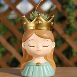 Maxbell Face Planter Pot Decor Cute Resin Face Flower Pot for Patio Backyard Balcony Girl