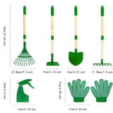 Maxbell 6 Pieces Kids Gardening Tools Set Hand Tool Gifts Comfort Handle with Gloves