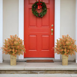 Maxbell Fake Fall Plant Faux Shrub Outdoor Artificial Topiary Tree with Ground Spike