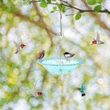 Maxbell Hanging Bird Feeder Multipurpose Bird Feeder Tray for Bird Lovers Patio Blue