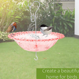 Maxbell Hanging Bird Feeder Multipurpose Bird Feeder Tray for Bird Lovers Patio Red