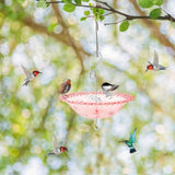 Maxbell Hanging Bird Feeder Multipurpose Bird Feeder Tray for Bird Lovers Patio Red