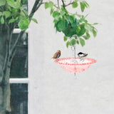 Maxbell Hanging Bird Feeder Multipurpose Bird Feeder Tray for Bird Lovers Patio Red