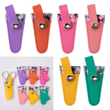 Maxbell Crafts Scissors Case PU Leather Sewing Tool Embroidery Scissors Storage Case Violet