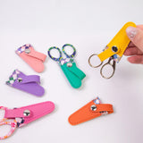 Maxbell Crafts Scissors Case PU Leather Sewing Tool Embroidery Scissors Storage Case Violet