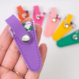 Maxbell Crafts Scissors Case PU Leather Sewing Tool Embroidery Scissors Storage Case Violet