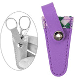 Maxbell Crafts Scissors Case PU Leather Sewing Tool Embroidery Scissors Storage Case Violet