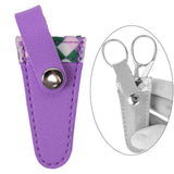 Maxbell Crafts Scissors Case PU Leather Sewing Tool Embroidery Scissors Storage Case Violet