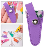 Maxbell Crafts Scissors Case PU Leather Sewing Tool Embroidery Scissors Storage Case Violet