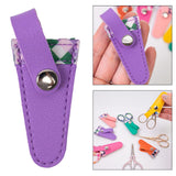 Maxbell Crafts Scissors Case PU Leather Sewing Tool Embroidery Scissors Storage Case Violet