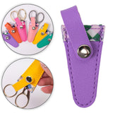 Maxbell Crafts Scissors Case PU Leather Sewing Tool Embroidery Scissors Storage Case Violet