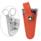 Maxbell Crafts Scissors Case PU Leather Sewing Tool Embroidery Scissors Storage Case Orange