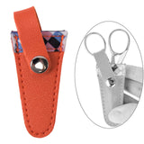 Maxbell Crafts Scissors Case PU Leather Sewing Tool Embroidery Scissors Storage Case Orange