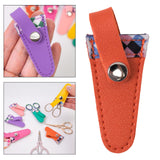 Maxbell Crafts Scissors Case PU Leather Sewing Tool Embroidery Scissors Storage Case Orange