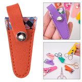 Maxbell Crafts Scissors Case PU Leather Sewing Tool Embroidery Scissors Storage Case Orange