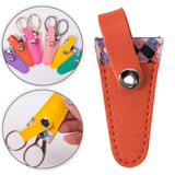 Maxbell Crafts Scissors Case PU Leather Sewing Tool Embroidery Scissors Storage Case Orange