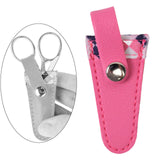 Maxbell Crafts Scissors Case PU Leather Sewing Tool Embroidery Scissors Storage Case Rose Red