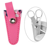 Maxbell Crafts Scissors Case PU Leather Sewing Tool Embroidery Scissors Storage Case Rose Red