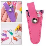 Maxbell Crafts Scissors Case PU Leather Sewing Tool Embroidery Scissors Storage Case Rose Red